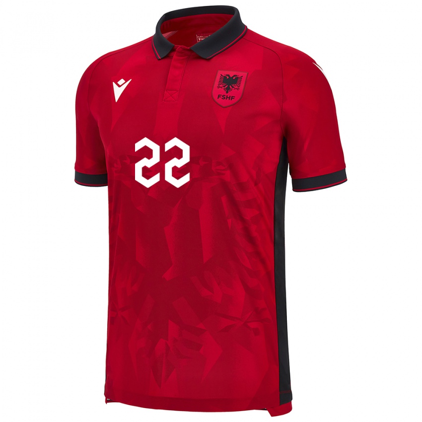 Kinderen Albanië Matias Gici #22 Rood Thuisshirt Thuistenue 24-26 T-Shirt België