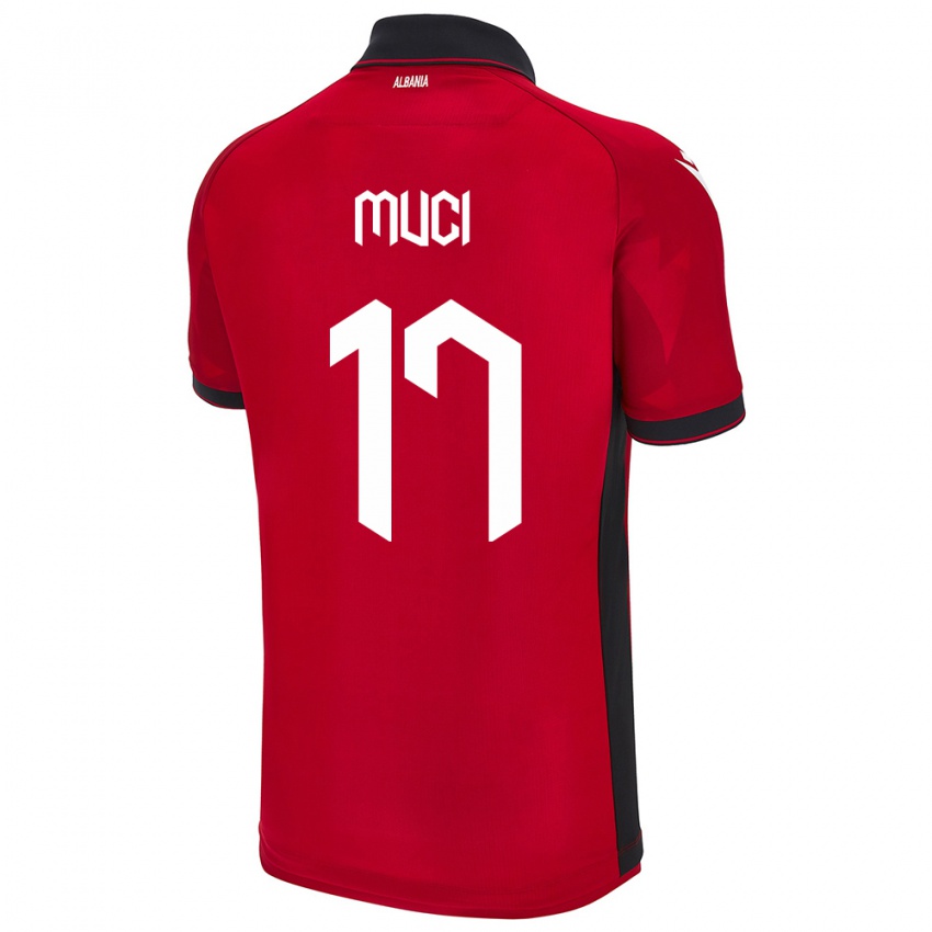 Kinder Albanien Ernest Muci #17 Rot Heimtrikot Trikot 24-26 T-Shirt Belgien