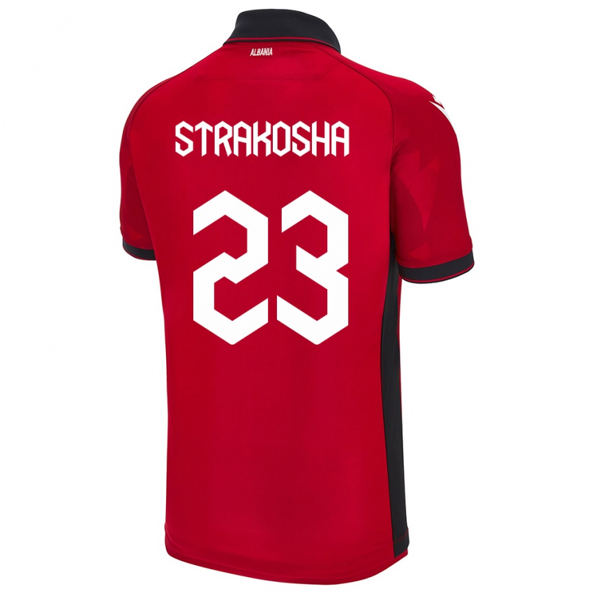 Kinderen Albanië Thomas Strakosha #23 Rood Thuisshirt Thuistenue 24-26 T-Shirt België