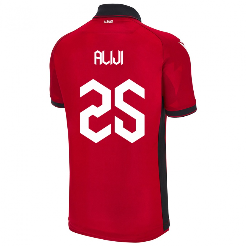 Kinderen Albanië Naser Aliji #25 Rood Thuisshirt Thuistenue 24-26 T-Shirt België