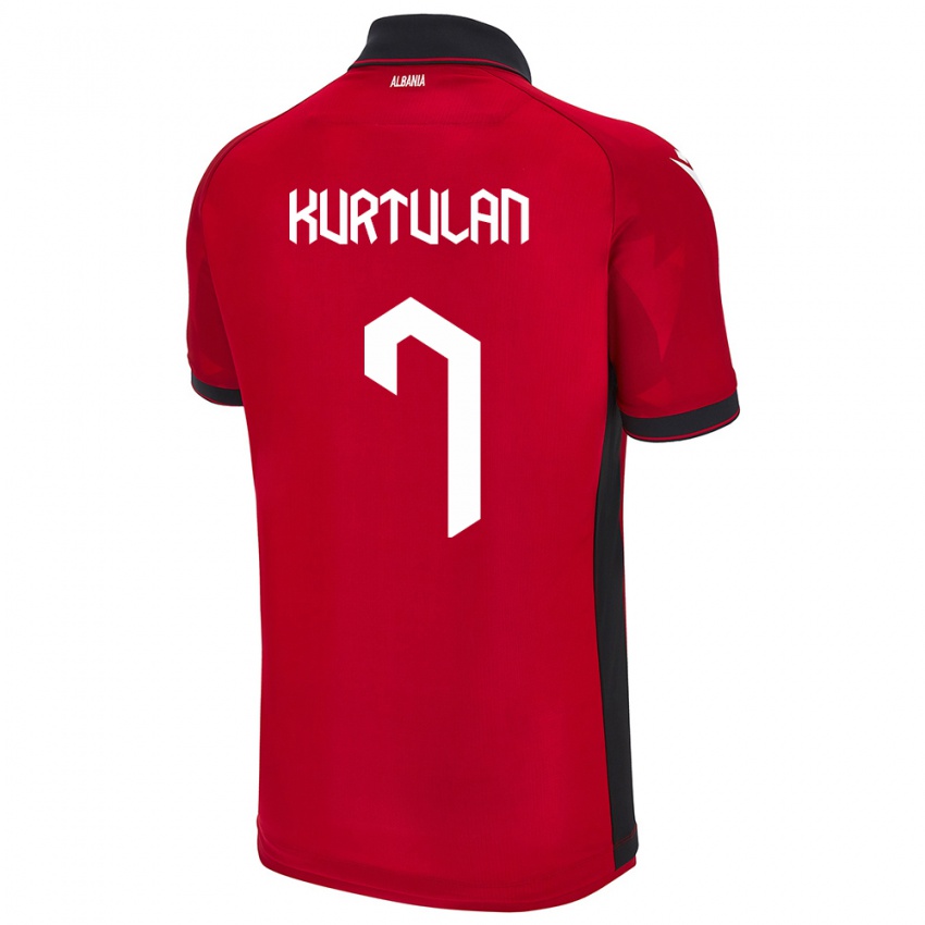 Kinderen Albanië Arda Kurtulan #7 Rood Thuisshirt Thuistenue 24-26 T-Shirt België