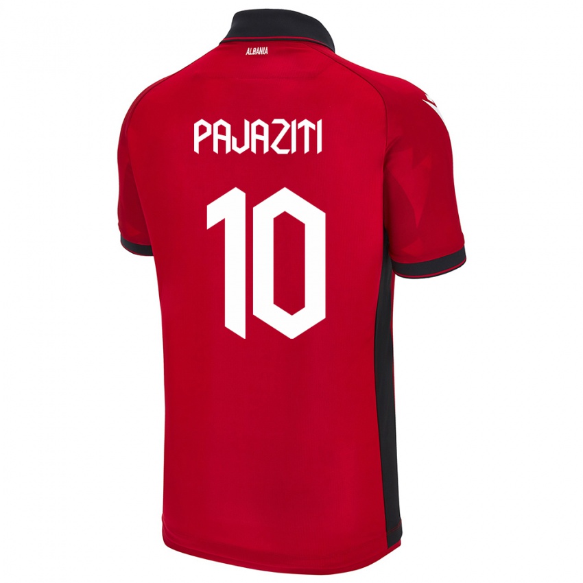 Kinderen Albanië Adrion Pajaziti #10 Rood Thuisshirt Thuistenue 24-26 T-Shirt België