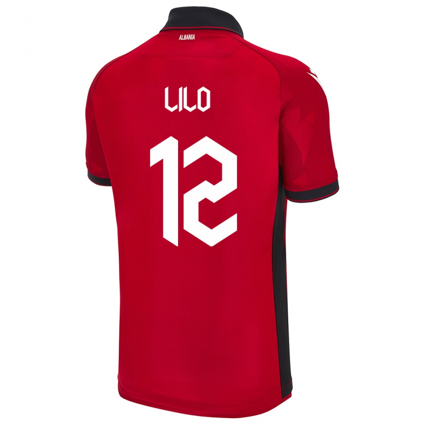 Enfant Maillot Albanie Klidman Lilo #12 Rouge Tenues Domicile 24-26 T-Shirt Belgique