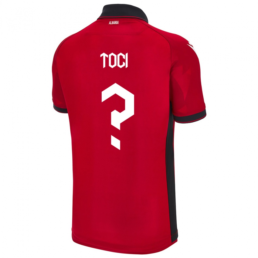 Kinderen Albanië Eljon Toci #0 Rood Thuisshirt Thuistenue 24-26 T-Shirt België