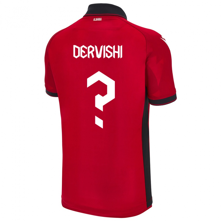 Enfant Maillot Albanie Amarildo Dervishi #0 Rouge Tenues Domicile 24-26 T-Shirt Belgique