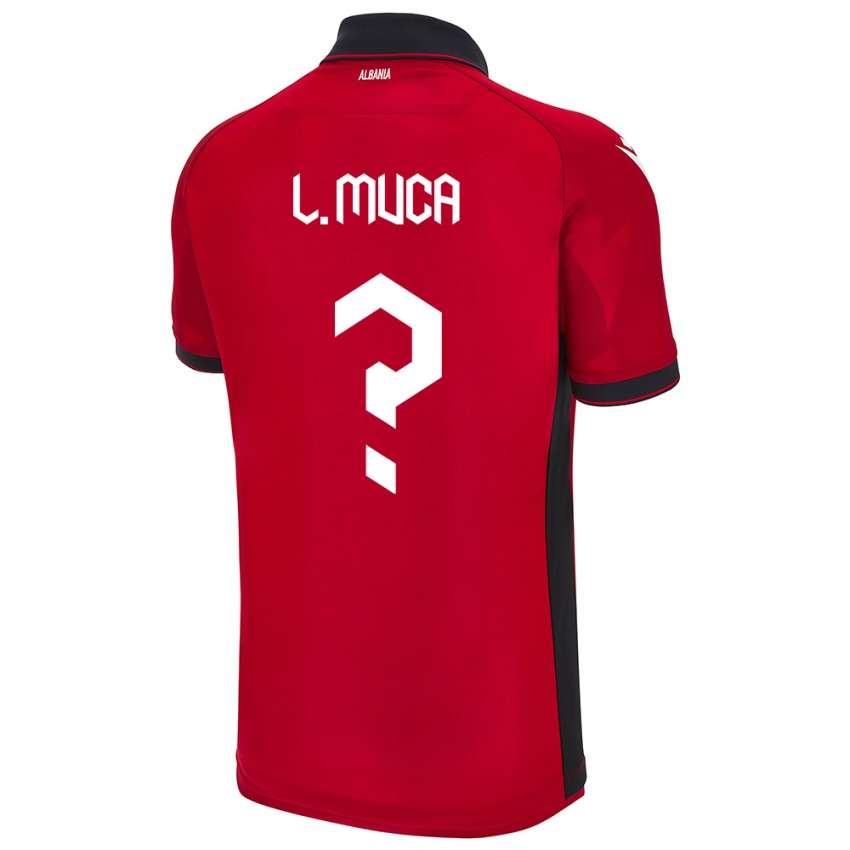 Kinder Albanien Leonard Muca #0 Rot Heimtrikot Trikot 24-26 T-Shirt Belgien