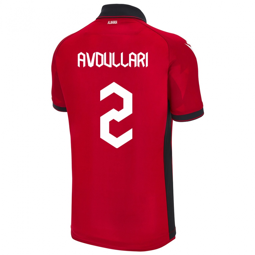 Kinder Albanien Davide Avdullari #2 Rot Heimtrikot Trikot 24-26 T-Shirt Belgien