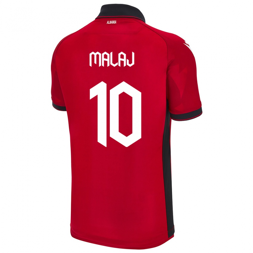 Enfant Maillot Albanie Tedi Malaj #10 Rouge Tenues Domicile 24-26 T-Shirt Belgique