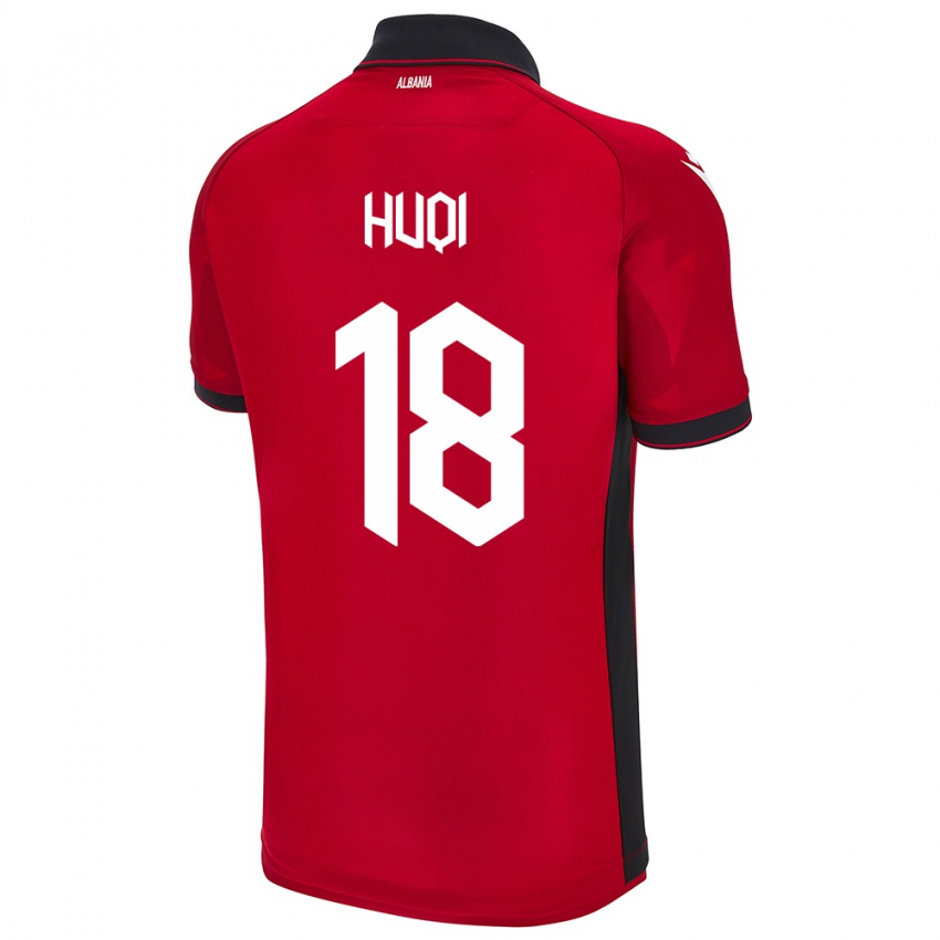 Kinderen Albanië Mattia Huqi #18 Rood Thuisshirt Thuistenue 24-26 T-Shirt België