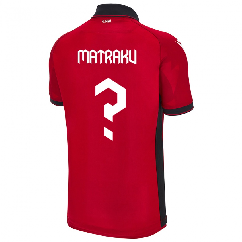 Kinderen Albanië Denis Matraku #0 Rood Thuisshirt Thuistenue 24-26 T-Shirt België