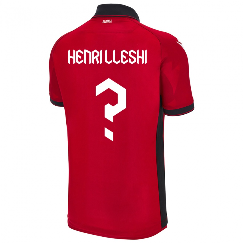 Kinderen Albanië Henri Lleshi #0 Rood Thuisshirt Thuistenue 24-26 T-Shirt België