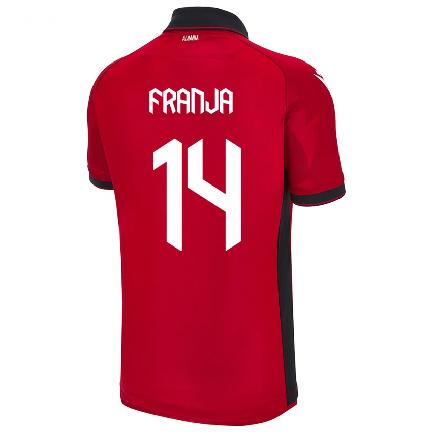 Kinderen Albanië Ezmiralda Franja #14 Rood Thuisshirt Thuistenue 24-26 T-Shirt België