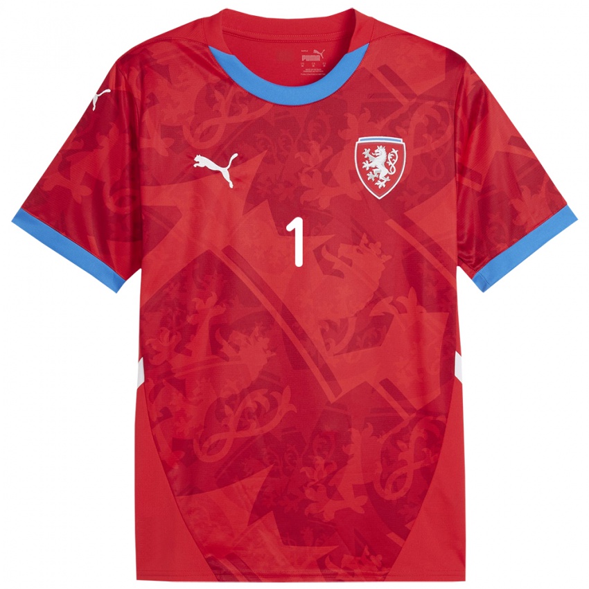 Kinderen Tsjechië Vojtech Wollner #1 Rood Thuisshirt Thuistenue 24-26 T-Shirt België