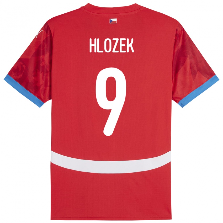 Kinder Tschechien Adam Hlozek #9 Rot Heimtrikot Trikot 24-26 T-Shirt Belgien