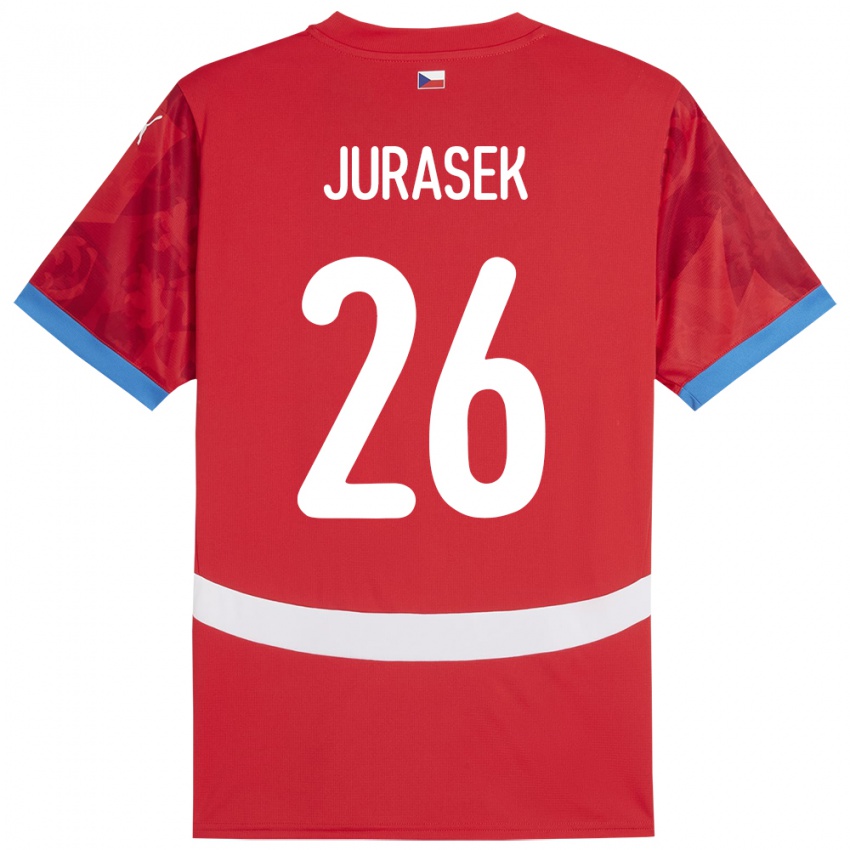 Kinderen Tsjechië Matej Jurasek #26 Rood Thuisshirt Thuistenue 24-26 T-Shirt België