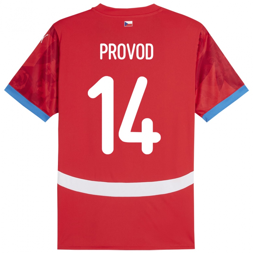 Kinderen Tsjechië Lukas Provod #14 Rood Thuisshirt Thuistenue 24-26 T-Shirt België