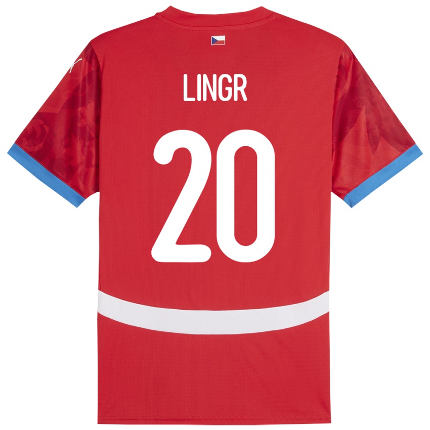 Kinder Tschechien Ondrej Lingr #20 Rot Heimtrikot Trikot 24-26 T-Shirt Belgien