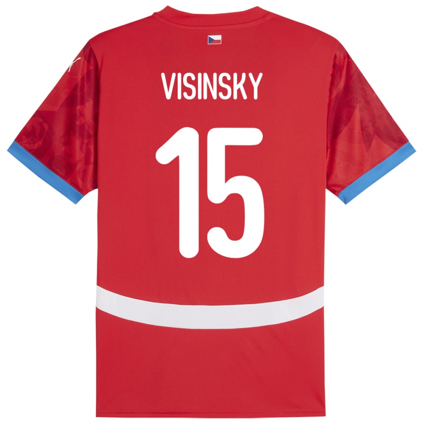 Kinderen Tsjechië Denis Visinsky #15 Rood Thuisshirt Thuistenue 24-26 T-Shirt België