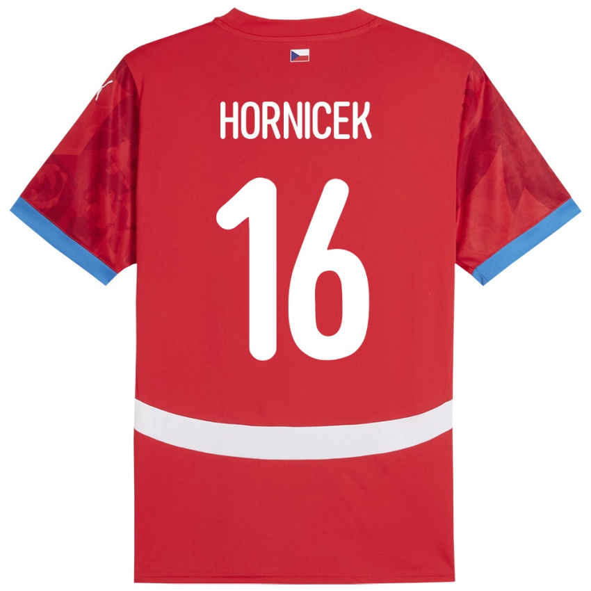 Kinderen Tsjechië Lukas Hornicek #16 Rood Thuisshirt Thuistenue 24-26 T-Shirt België