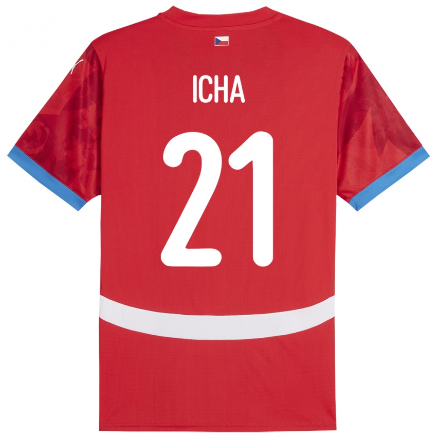 Enfant Maillot Tchéquie Marek Icha #21 Rouge Tenues Domicile 24-26 T-Shirt Belgique