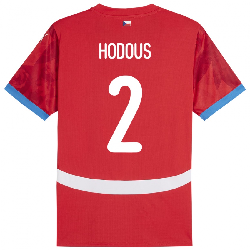 Kinderen Tsjechië Petr Hodous #2 Rood Thuisshirt Thuistenue 24-26 T-Shirt België