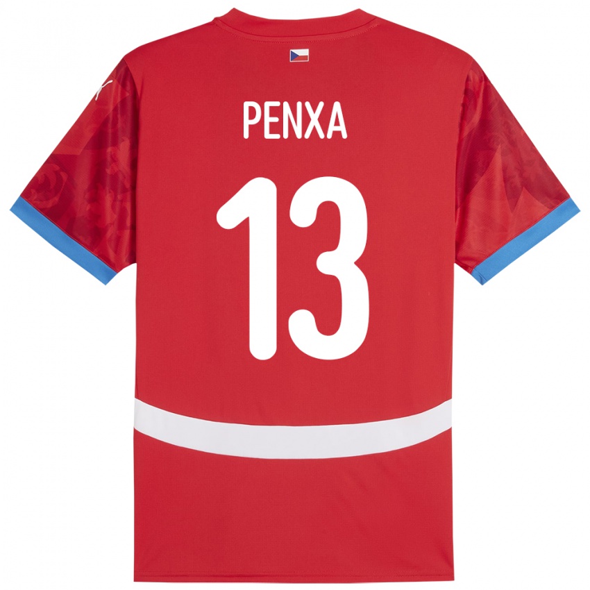 Kinderen Tsjechië Lukas Penxa #13 Rood Thuisshirt Thuistenue 24-26 T-Shirt België