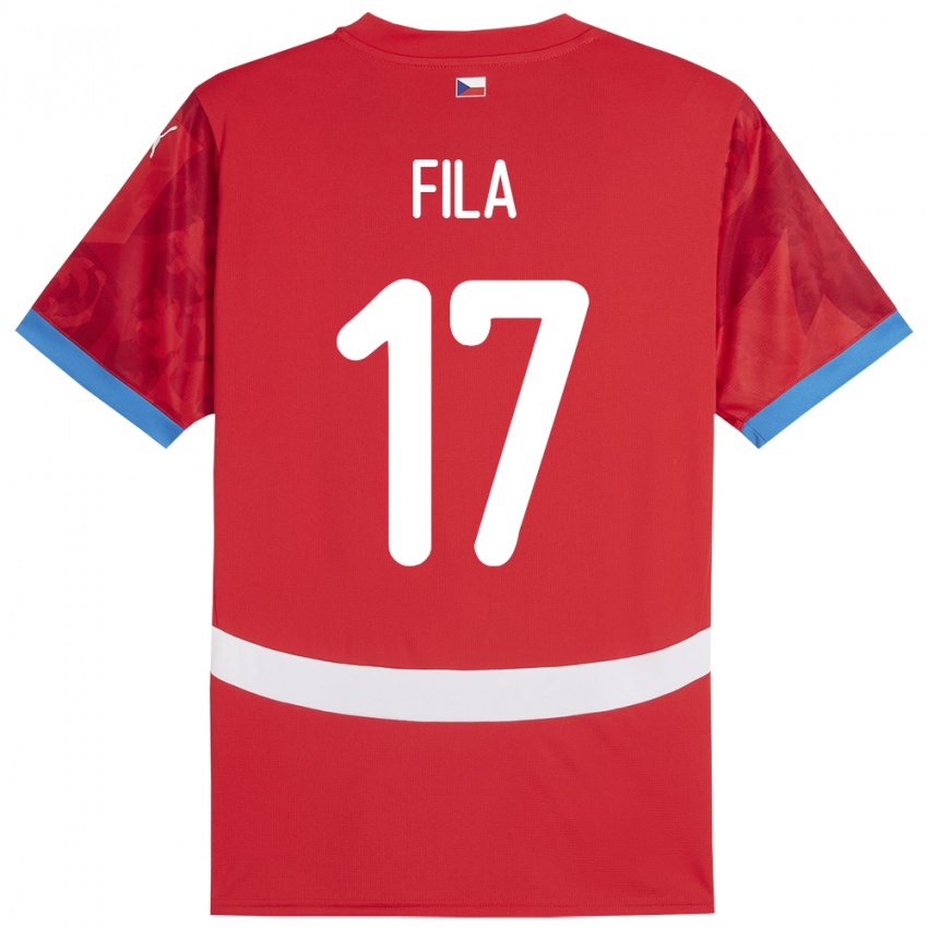 Kinderen Tsjechië Lukas Fila #17 Rood Thuisshirt Thuistenue 24-26 T-Shirt België