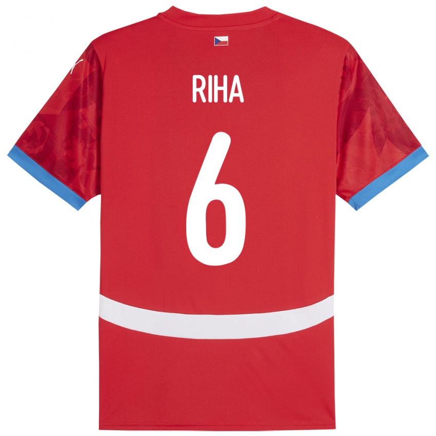 Kinderen Tsjechië Ferdinand Riha #6 Rood Thuisshirt Thuistenue 24-26 T-Shirt België