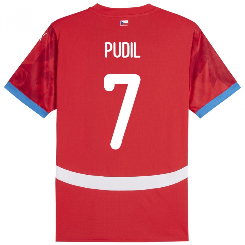 Kinderen Tsjechië Adam Pudil #7 Rood Thuisshirt Thuistenue 24-26 T-Shirt België