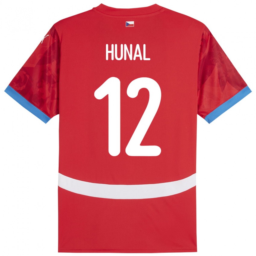 Kinderen Tsjechië Eric Hunal #12 Rood Thuisshirt Thuistenue 24-26 T-Shirt België