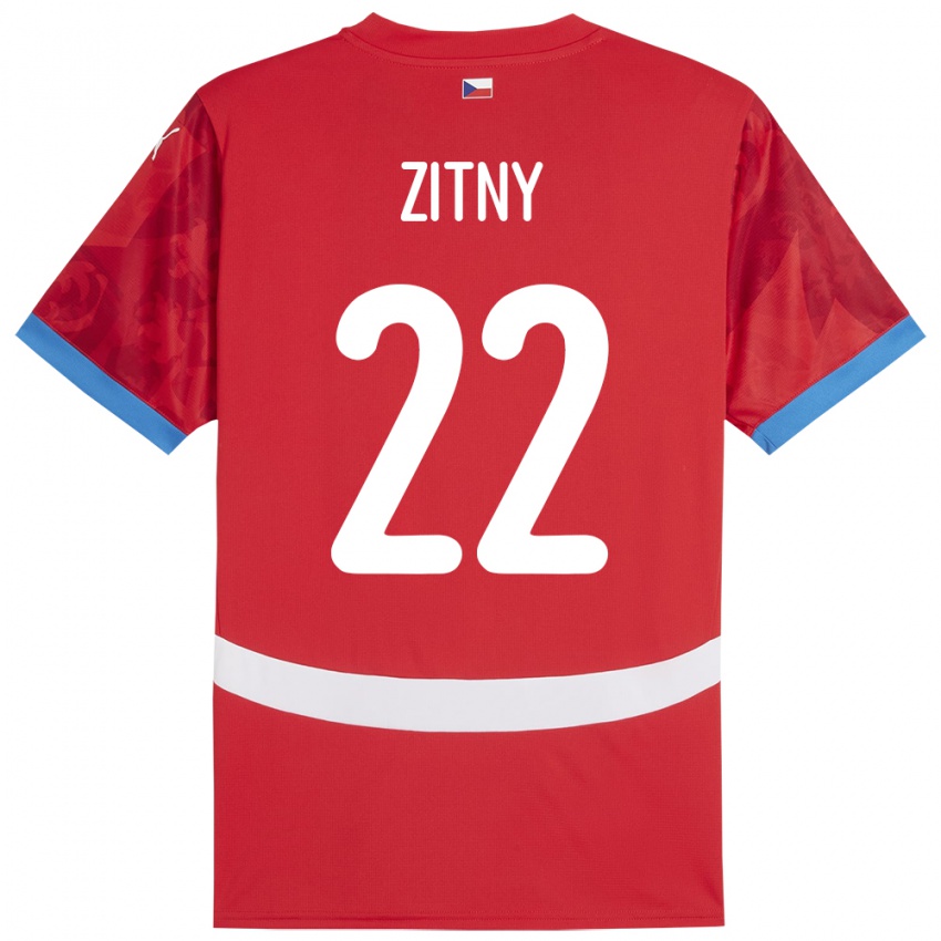 Kinderen Tsjechië Matej Zitny #22 Rood Thuisshirt Thuistenue 24-26 T-Shirt België