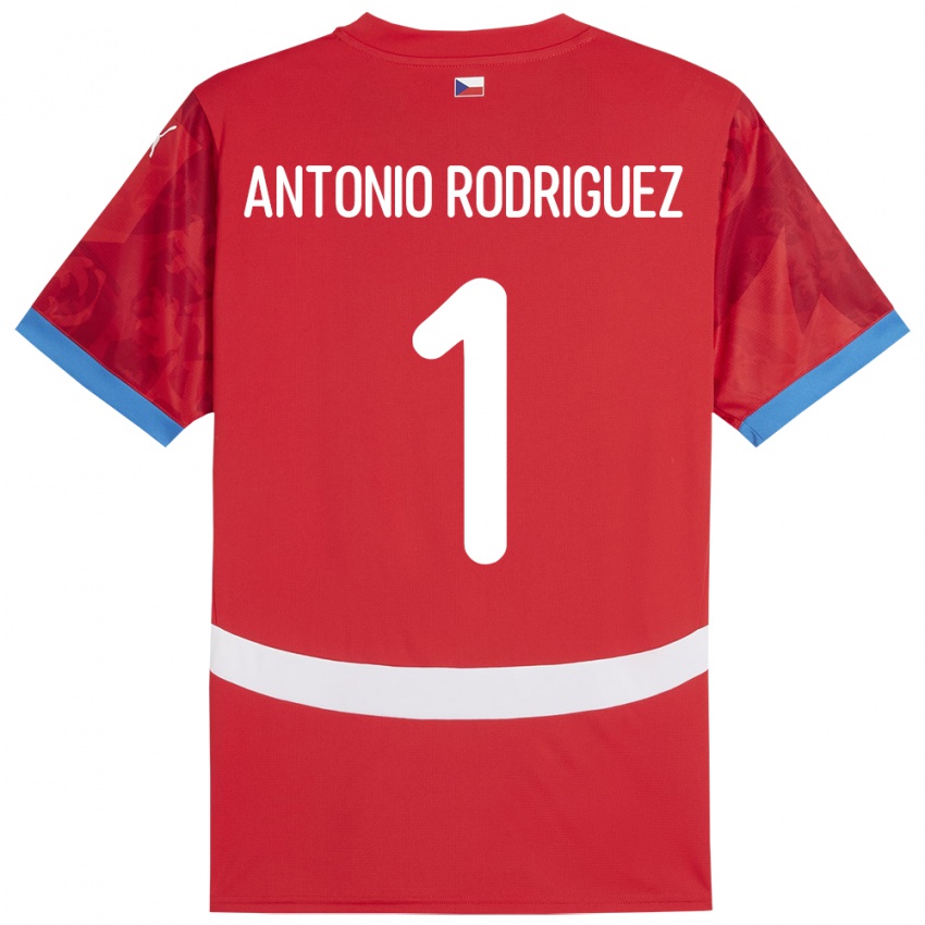 Kinderen Tsjechië Pedro Antonio Rodriguez #1 Rood Thuisshirt Thuistenue 24-26 T-Shirt België