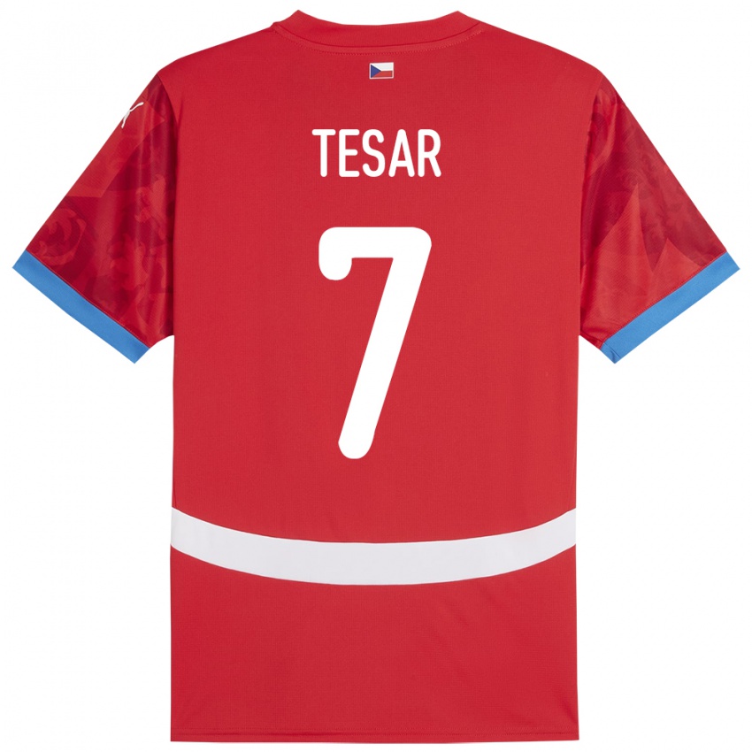 Kinderen Tsjechië Simon Tesar #7 Rood Thuisshirt Thuistenue 24-26 T-Shirt België