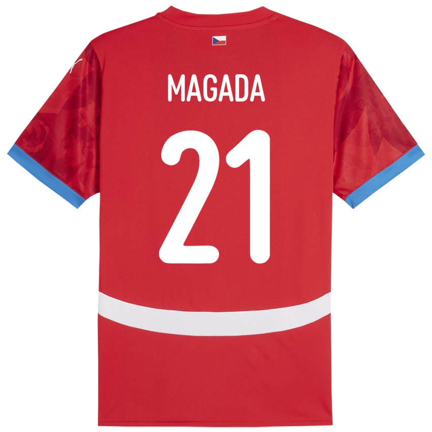 Kinderen Tsjechië Maxim Magada #21 Rood Thuisshirt Thuistenue 24-26 T-Shirt België