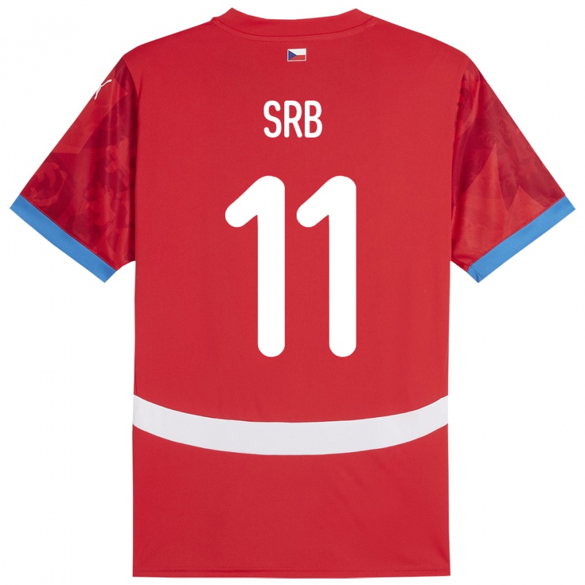 Kinderen Tsjechië Matous Srb #11 Rood Thuisshirt Thuistenue 24-26 T-Shirt België