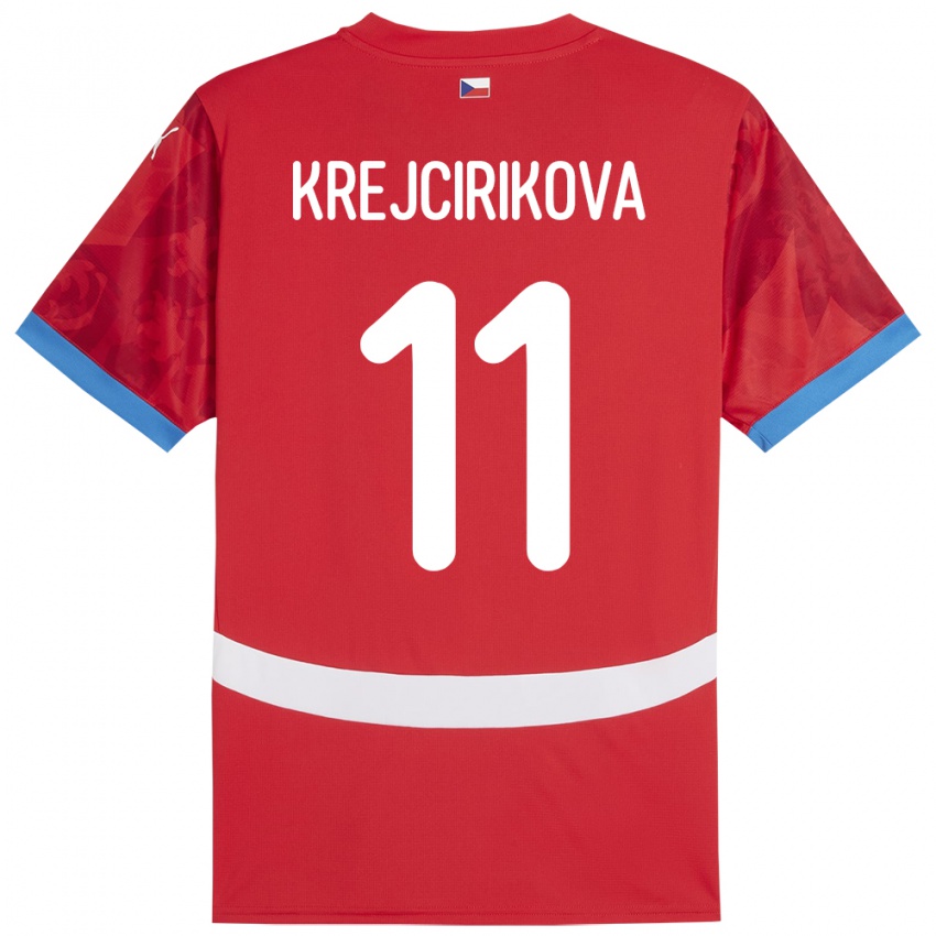 Kinderen Tsjechië Tereza Krejčiříková #11 Rood Thuisshirt Thuistenue 24-26 T-Shirt België