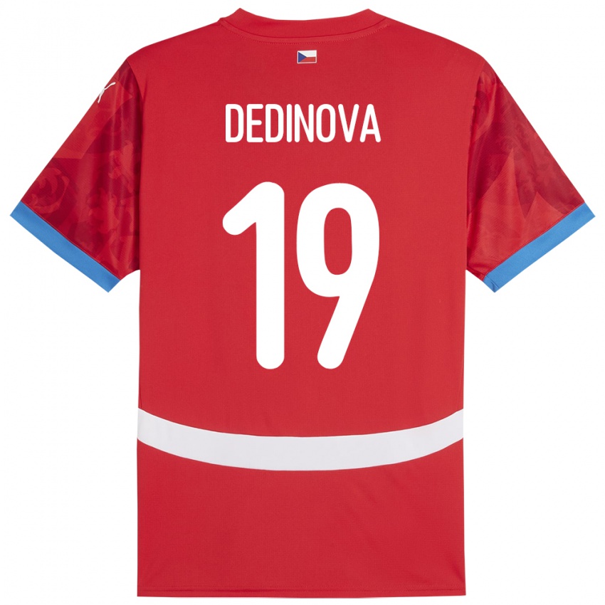 Kinderen Tsjechië Aneta Dědinová #19 Rood Thuisshirt Thuistenue 24-26 T-Shirt België