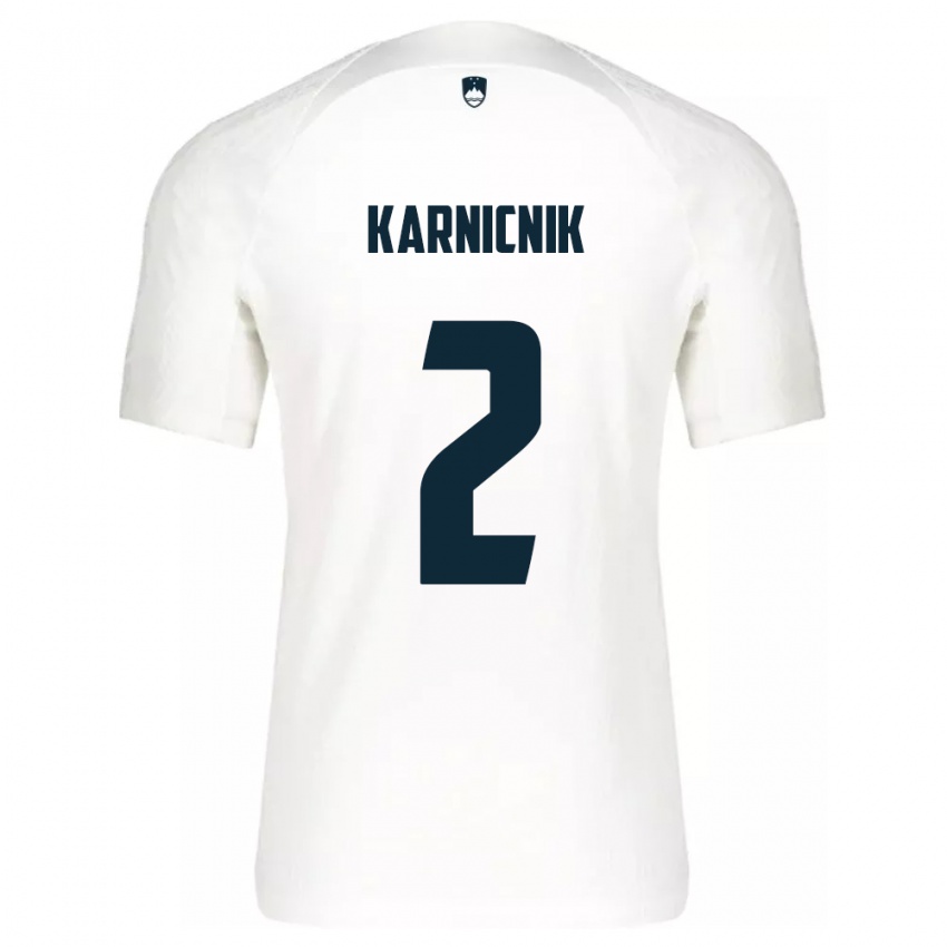 Kinderen Slovenië Zan Karnicnik #2 Wit Thuisshirt Thuistenue 24-26 T-Shirt België