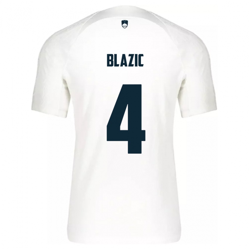 Kinderen Slovenië Miha Blazic #4 Wit Thuisshirt Thuistenue 24-26 T-Shirt België