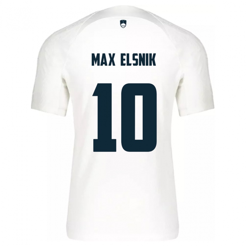 Enfant Maillot Slovénie Timi Max Elsnik #10 Blanc Tenues Domicile 24-26 T-Shirt Belgique