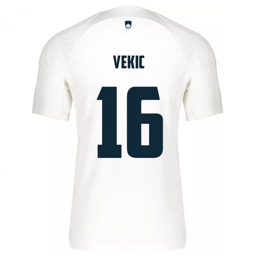 Kinderen Slovenië Igor Vekic #16 Wit Thuisshirt Thuistenue 24-26 T-Shirt België