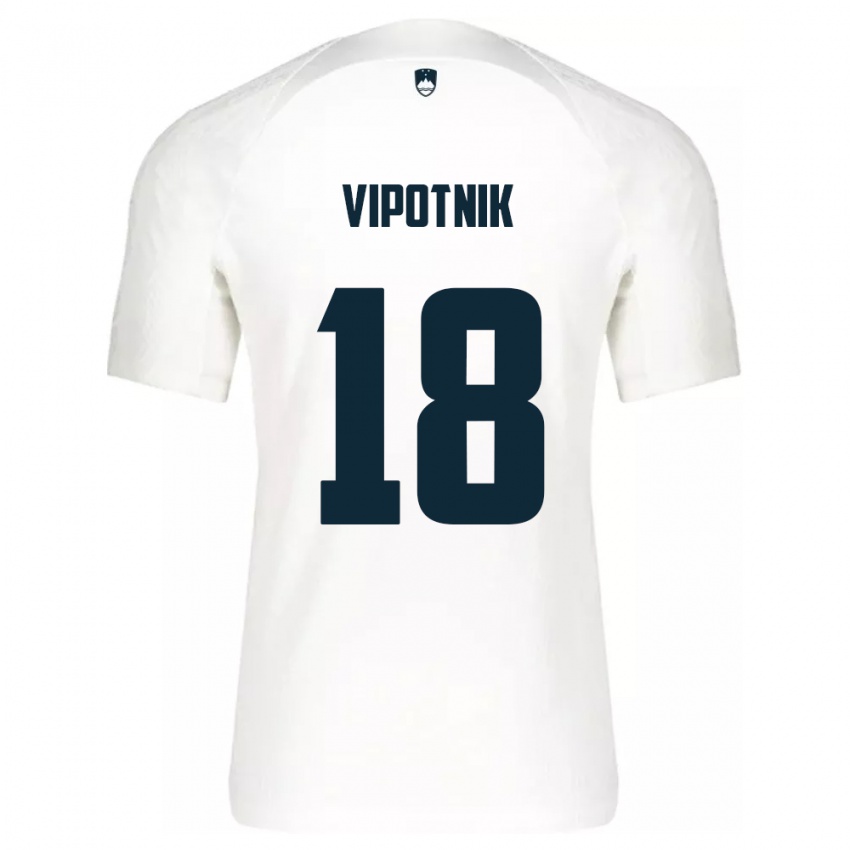 Kinderen Slovenië Zan Vipotnik #18 Wit Thuisshirt Thuistenue 24-26 T-Shirt België