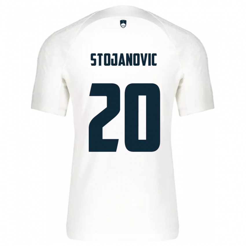 Kinderen Slovenië Petar Stojanović #20 Wit Thuisshirt Thuistenue 24-26 T-Shirt België