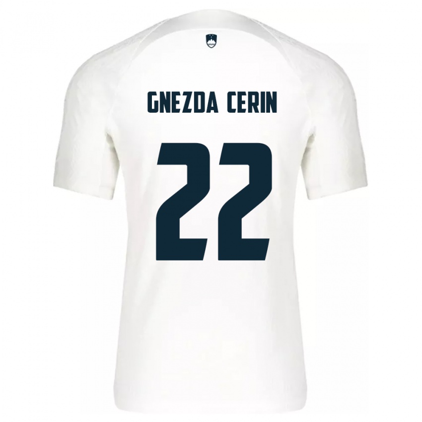 Enfant Maillot Slovénie Adam Gnezda Cerin #22 Blanc Tenues Domicile 24-26 T-Shirt Belgique