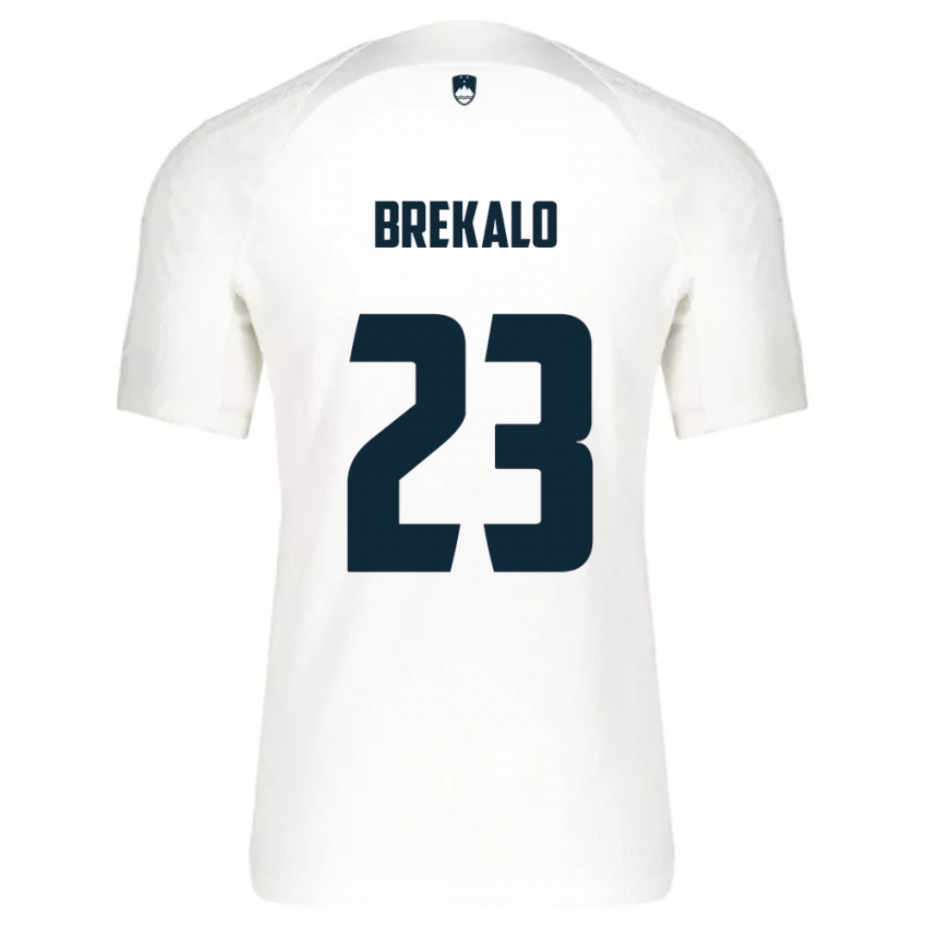 Kinder Slowenien David Brekalo #23 Weiß Heimtrikot Trikot 24-26 T-Shirt Belgien