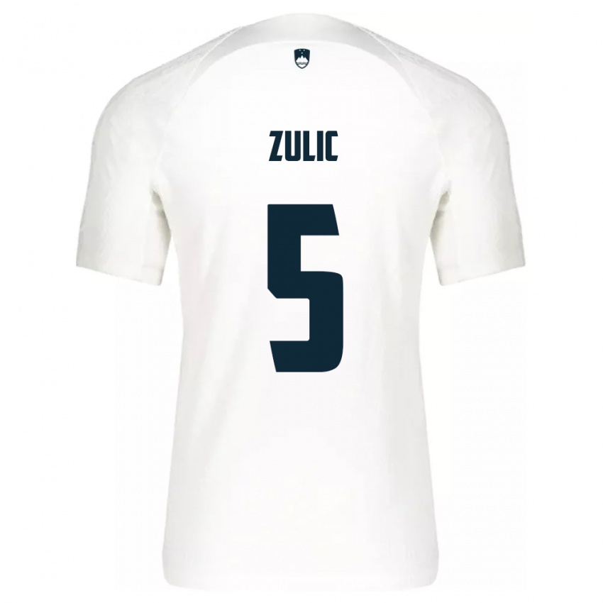 Enfant Maillot Slovénie Anel Zulic #5 Blanc Tenues Domicile 24-26 T-Shirt Belgique