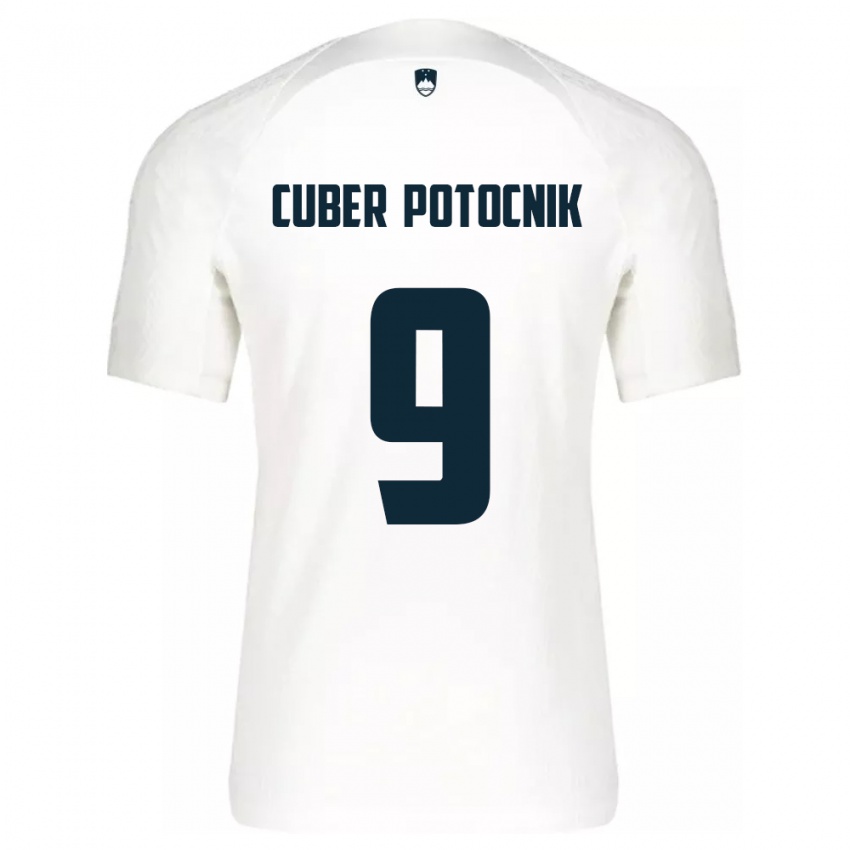 Kinderen Slovenië Jaka Cuber Potocnik #9 Wit Thuisshirt Thuistenue 24-26 T-Shirt België