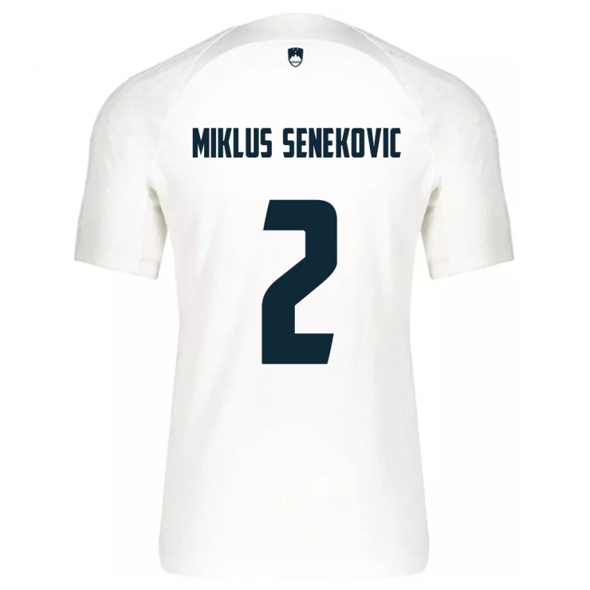 Kinderen Slovenië Gal Miklus Senekovic #2 Wit Thuisshirt Thuistenue 24-26 T-Shirt België