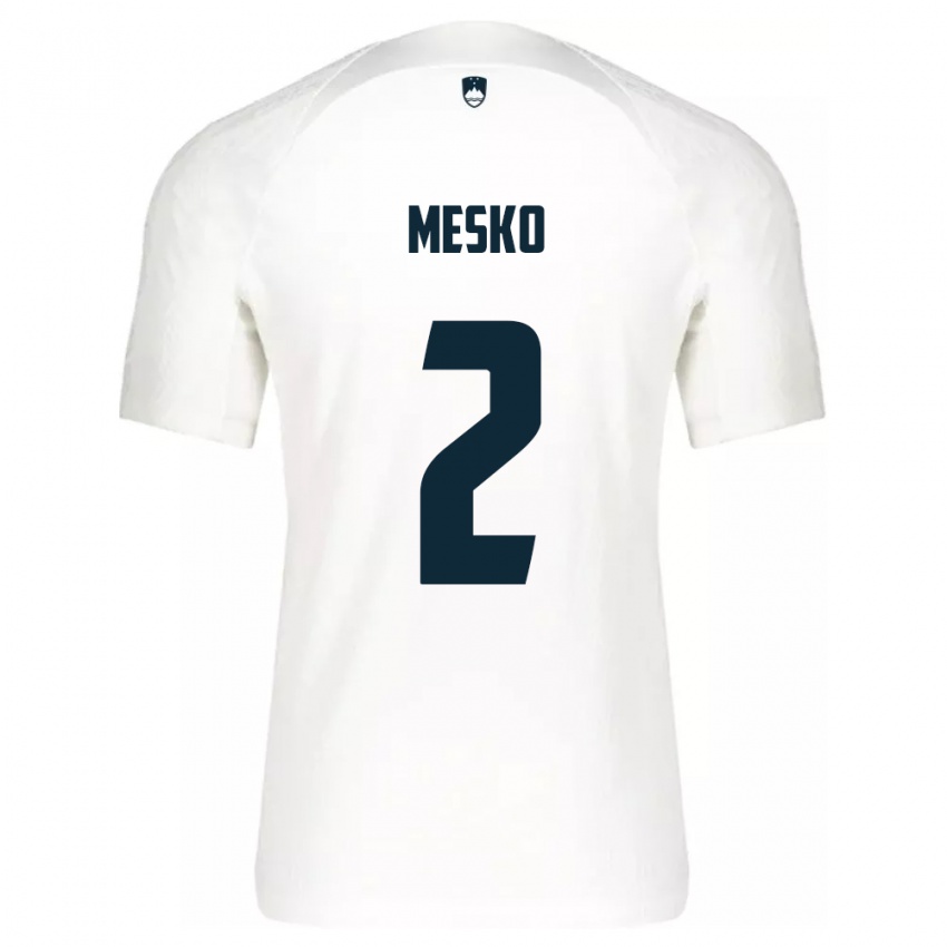 Kinderen Slovenië Zan Mesko #2 Wit Thuisshirt Thuistenue 24-26 T-Shirt België