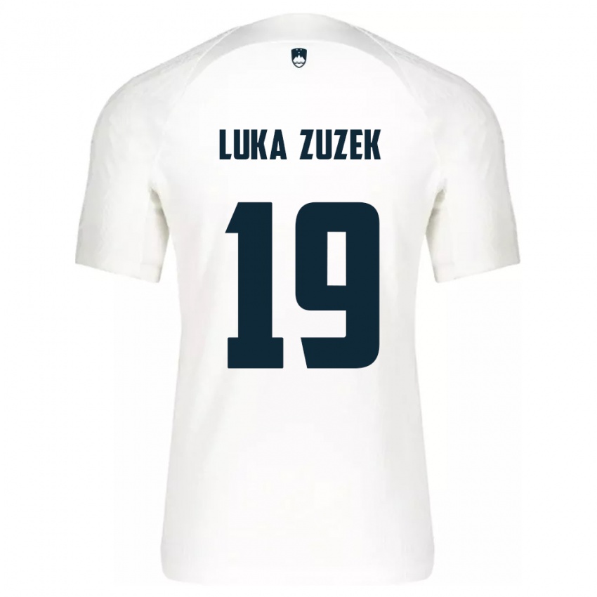 Kinder Slowenien Zan Luka Zuzek #19 Weiß Heimtrikot Trikot 24-26 T-Shirt Belgien